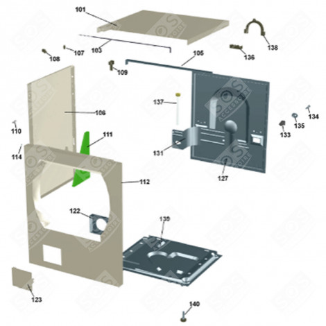 PANNEAU SUPÉRIEUR (REPÈRE 101) LAVE-LINGE - 503175