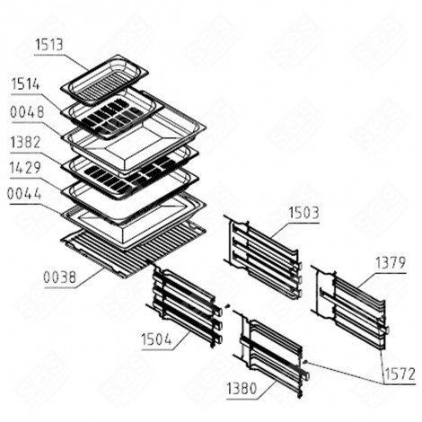 GUIDE PLEINE EXT.60 DROIT (REPÈRE 1503) FOUR, CUISINIÈRE - 801245