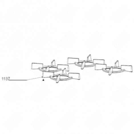 GRILLE PORTANTE PLATE LITA HG (REPÈRE 1137) FOUR, CUISINIÈRE - 803894