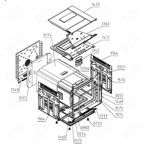 FOND NGVA3-BIO 45/60 -0,55 (REPÈRE 0882) FOUR, CUISINIÈRE - 663851