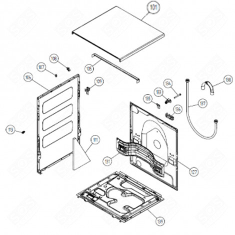 COUVERCLE TABLE DE TRAVAIL (REPÈRE 101) LAVE-LINGE - 503195