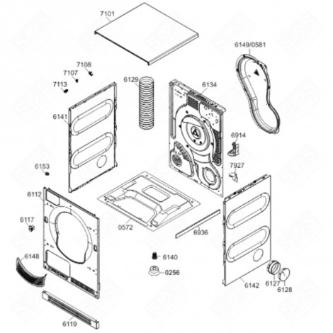 COUVERCLE CONDUIT CHEMINÉE (REPÈRE 6128) SÈCHE-LINGE - 569440