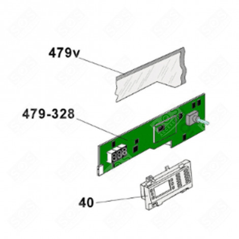 CARTE ÉLECTRONIQUE, MODULE PROGRAMMÉ (REPÈRE 479-328) LAVE-LINGE - 49036462