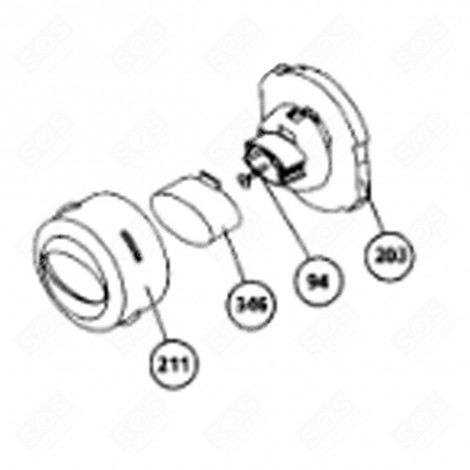 BOUTON DE PROGRAMMATEUR (REPÈRE 203) LAVE-LINGE - 2807400800