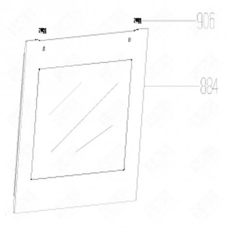 VITRE (REPÈRE 884) FOUR, CUISINIÈRE - 210440745