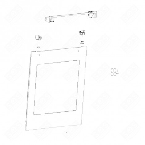 VITRE EXTÉRIEURE DE PORTE (REPÈRE 884) FOUR, CUISINIÈRE - 210440245