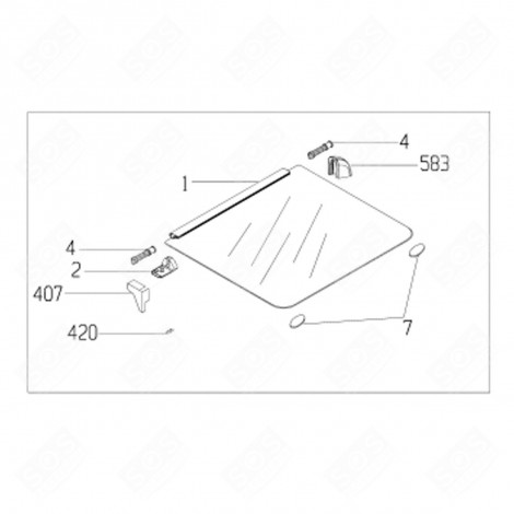 DESSUS VERRE (REPÈRE 1) FOUR, CUISINIÈRE - 290100095