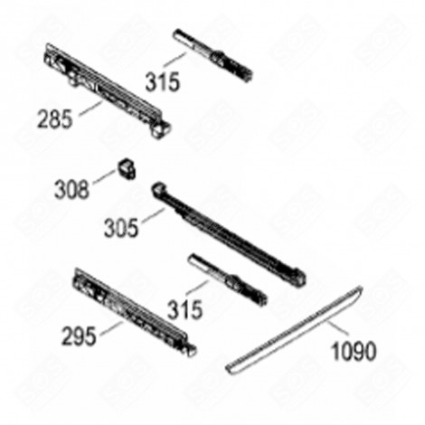 RAIL TÉLESCOPIQUE (REPÈRE 305) RÉFRIGÉRATEUR, CONGÉLATEUR - 7890154