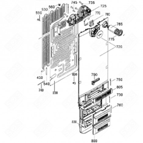 EVAPORATEUR RÉFRIGÉRATION (REPÈRE 230) RÉFRIGÉRATEUR, CONGÉLATEUR - 5944034