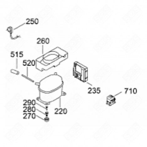 ELECTROVANNE (REPÈRE 710) RÉFRIGÉRATEUR, CONGÉLATEUR - 9503804