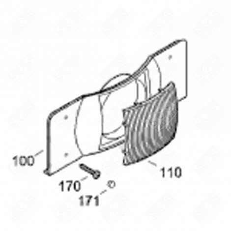 CACHE VENTILATEUR (REPÈRE 100) RÉFRIGÉRATEUR, CONGÉLATEUR - 9006219