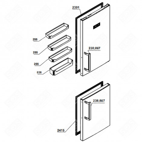 BALCONNET BOUTEILLES REPÈRE 838 480X116X96 MM RÉFRIGÉRATEUR, CONGÉLATEUR - 4652180500