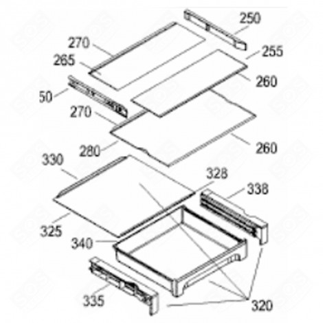 TABLETTE DIVERSE (REPÈRE 240) RÉFRIGÉRATEUR, CONGÉLATEUR - 7429230