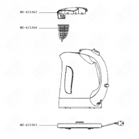 COUVERCLE BOUILLOIRE, CARAFE - MS-621362