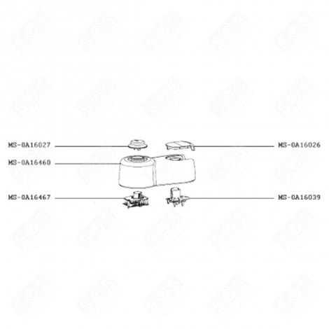 DEMI BOITIER SUPÉRIEUR BLANC (REPÈRE MS-0A16460) ROBOT MÉNAGER - MS-0A16460