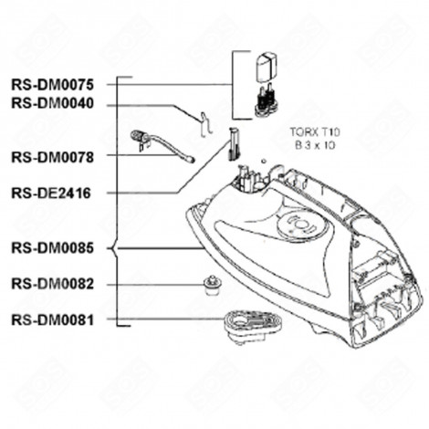 RÉSERVOIR BLEU (REPÈRE RS-DM0085) CENTRALE VAPEUR, FER À REPASSER - RS-DM0085