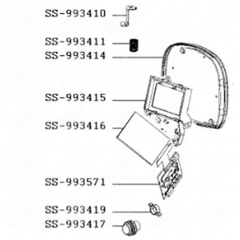 CARTE ÉLECTRONIQUE ÉCRAN (REPÈRE SS-993571) COOKEO CUISEUR VAPEUR - SS-993571