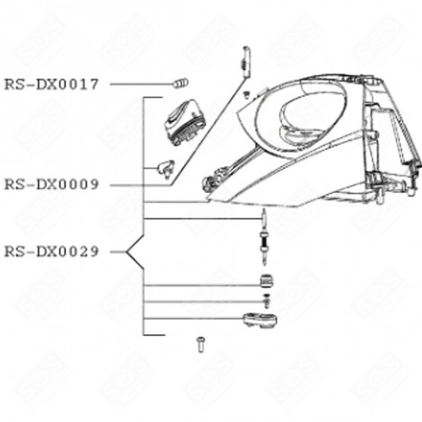 POIGNÉE RÉSERVOIR (REPÈRE RS-DX0029) CENTRALE VAPEUR, FER À REPASSER - RS-DX0029