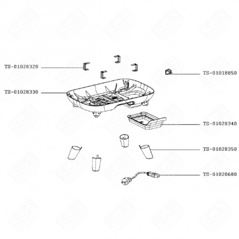 COQUE INFÉRIEURE RACLETTE, GRIL, WOK - TS-01028330