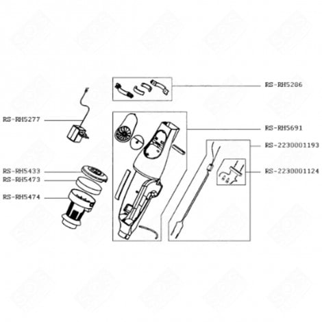 CORPS SUPÉRIEUR (REPÈRE RS-RH5691) ASPIRATEUR - RS-RH5691