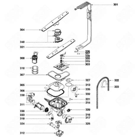 DISTRIBUTEUR INTERMÉDIAIRE (REPÈRE 304) LAVE-VAISSELLE - 32X4291