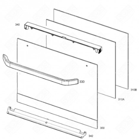 VITRE EXTÉRIEURE (REPÈRE 310B) FOUR, CUISINIÈRE - 5615129029