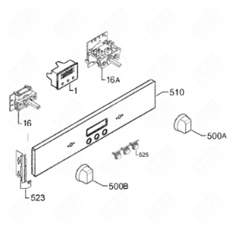 BOUTON SÉLECTEUR (REPÈRE 500B) FOUR, CUISINIÈRE - 3550410801