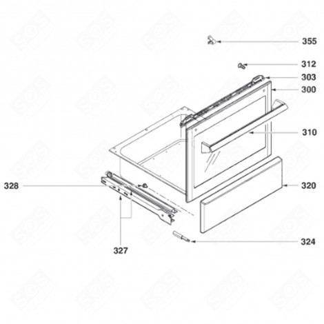 VITRE EXTÉRIEUR (REPÈRE 300) FOUR, CUISINIÈRE - AS0001469