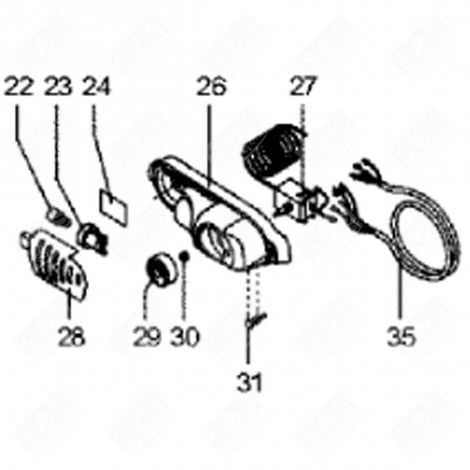 CACHE LAMPE (REPÈRE 28) RÉFRIGÉRATEUR, CONGÉLATEUR - 46X2188