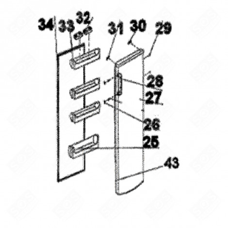 BALCONNET À BOUTEILLES (REPÈRE 25) RÉFRIGÉRATEUR, CONGÉLATEUR - 138F25