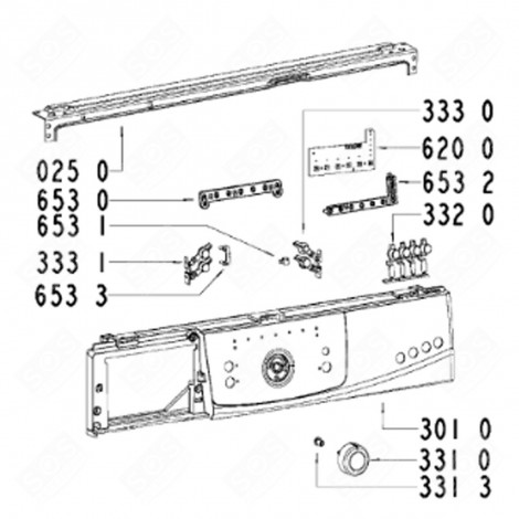 BANDEAU COMPLET D'ORIGINE (REPÈRE 301 0) LAVE-LINGE - 481245217665