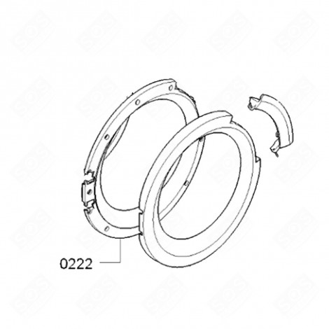 CADRE INTÉRIEUR DE HUBLOT REPÈRE 0222 D'ORIGINE LAVE-LINGE - 00747529, 747529