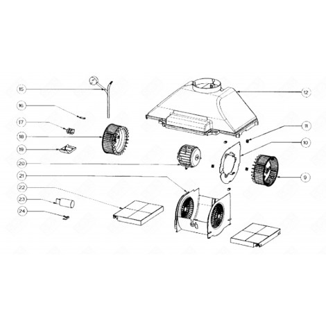 MOTEUR (REPÈRE 20) HOTTE - 50250171001