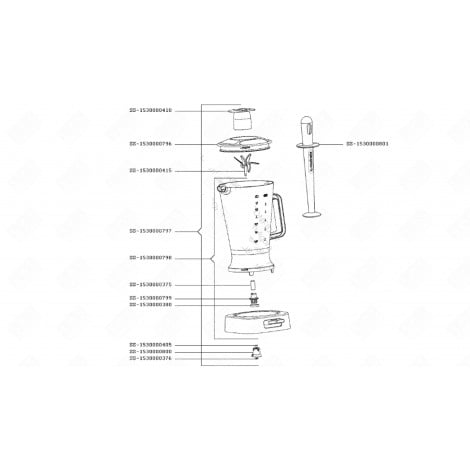 BOL BLENDER NOIR (REPÈRE SS-1530000798) ROBOT MÉNAGER - SS-1530000798, MS-5A11170