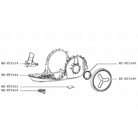 ROUE (REPÈRE RS-RT3149) ASPIRATEUR - RS-RT3149