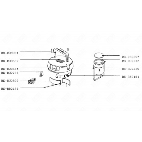 FILTRE MOTEUR (REPÈRE RS-RB2257) ASPIRATEUR - RS-RB2257