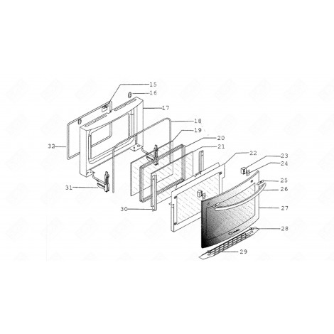 VITRE EXTÉRIEURE (REPÈRE 27) FOUR, CUISINIÈRE - C00265499