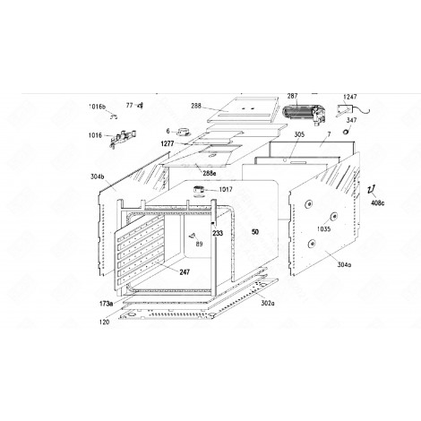 TABLETTE POUR RÉSISTANCE REPÈRE 120 FOUR, CUISINIÈRE - 42806040