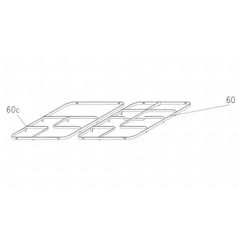 GRILLE (REPÈRE 60C) FOUR, CUISINIÈRE - 93758662