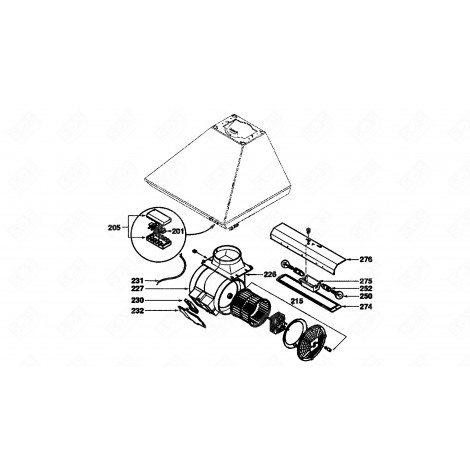 VENTILATEUR COMPLET (REPÈRE 215) HOTTE - 76X4144