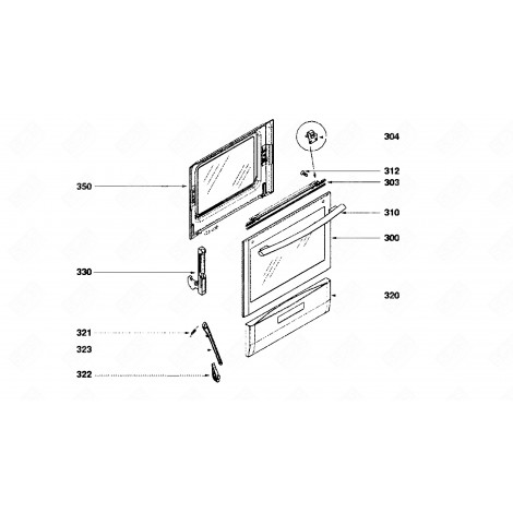 PORTE (REPÈRE 300) FOUR, CUISINIÈRE - 74X4726