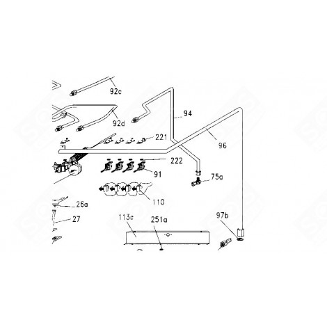 TUYAU DISTRIBUTION DE GAZ FOUR, CUISINIÈRE - 44000138