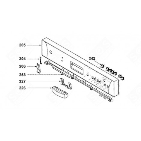 BANDEAU (REPÈRE 205) LAVE-VAISSELLE - 32X1862