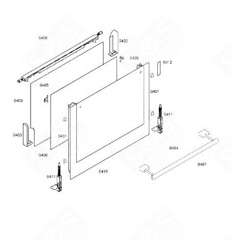 VITRE DE FAÇADE (REPÈRE 410) FOUR, CUISINIÈRE - 00476203