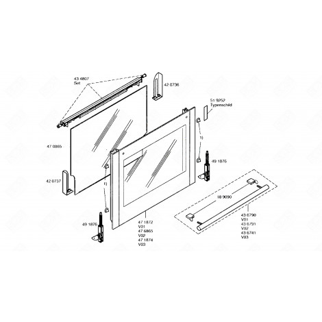 VITRE DE FAÇADE (REPÈRE 471874) FOUR, CUISINIÈRE - 00471874