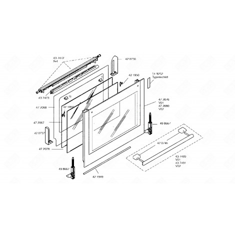 POIGNÉE DE PORTE (REPÈRE 43 7952) FOUR, CUISINIÈRE - 00437489