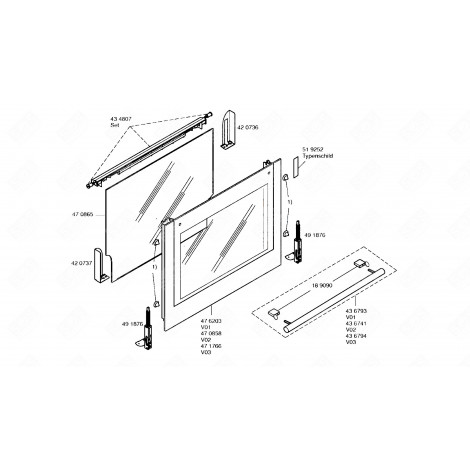 POIGNÉE DE PORTE (REPÈRE 43 6793) FOUR, CUISINIÈRE - 00436793