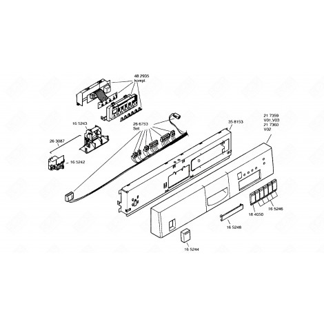 BANDEAU (REPÈRE 217359) LAVE-VAISSELLE - 00217359