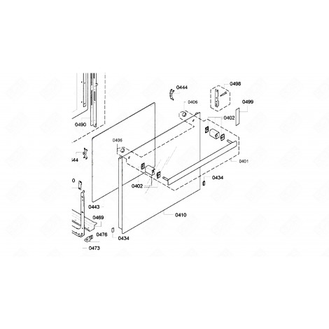 VITRE DE FAÇADE (REPÈRE 0410) D'ORIGINE FOUR, CUISINIÈRE - 00683894, 683894