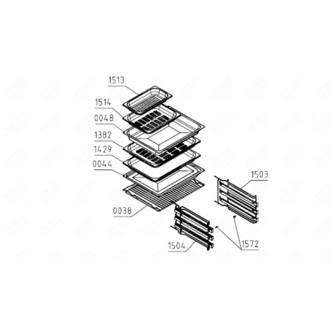 GUIDE PLEINE EXT.60 GAUCHE (REPÈRE 1504) FOUR, CUISINIÈRE - 801244